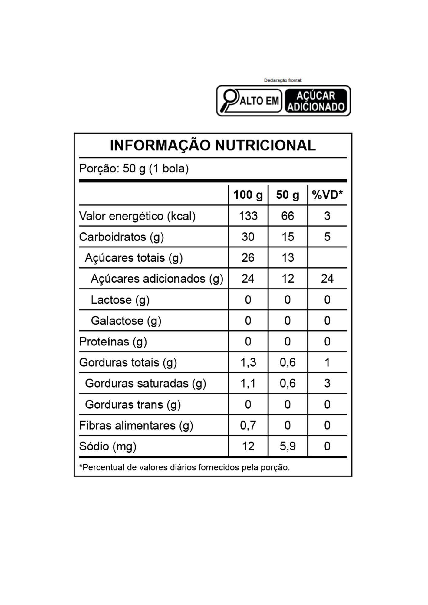 Sorbet de Morango - Picolé 50g